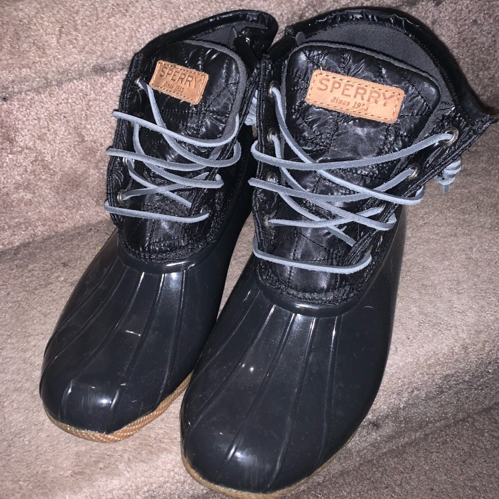 Saltwater Quilted Nylon Duck Boot Dark Grey